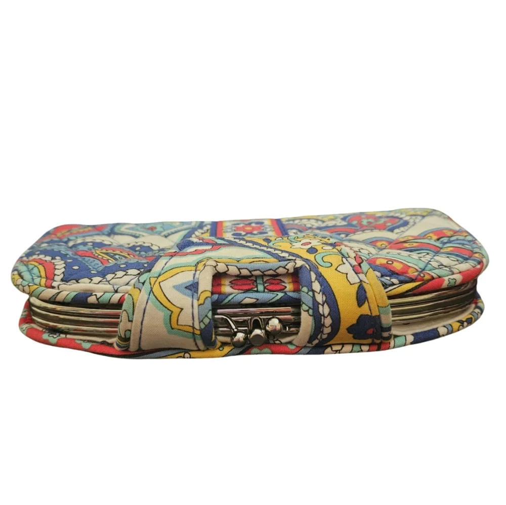 Vera Bradley Kiss Lock Wallet Multi-color Paisley